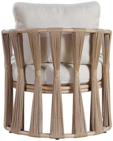 Piper Beige Water Resilient Fabric Upholstered Outdoor Patio Chair, 1 Piece