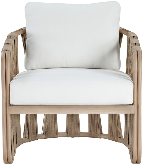 Piper Cream Water Resilient Fabric Upholstered Outdoor Patio Chair, 1 Piece