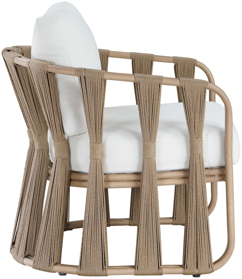 Piper Cream Water Resilient Fabric Upholstered Outdoor Patio Chair, 1 Piece