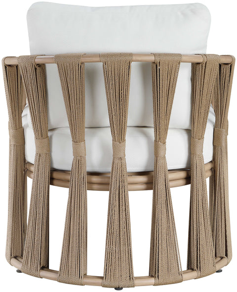 Piper Cream Water Resilient Fabric Upholstered Outdoor Patio Chair, 1 Piece