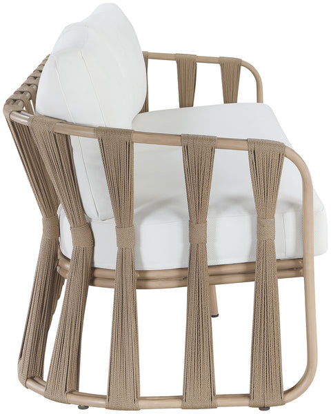 Piper 90.5" Cream Water Resilient Fabric Upholstered Outdoor Patio Sofa, 1 Piece