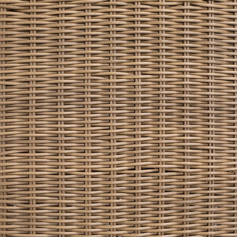 Kira 83.5" Beige Olefin Water Resistant Fabric And Wicker Outdoor Patio Sofa, 1 Piece