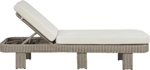 Kira Cream Olefin Water Resistant Fabric And Wicker Outdoor Patio Lounge Chair, 1 Piece