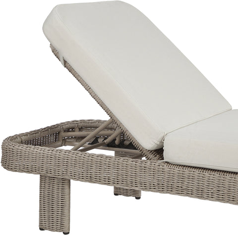 Kira Cream Olefin Water Resistant Fabric And Wicker Outdoor Patio Lounge Chair, 1 Piece
