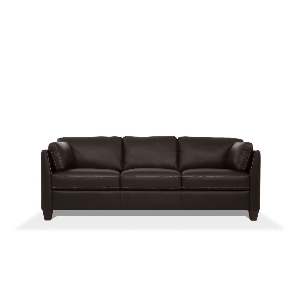 damien sofa, chocolate leather