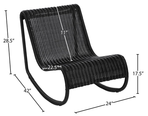 Selene Black Wicker Outdoor Patio Rocking Chair, 1 Piece