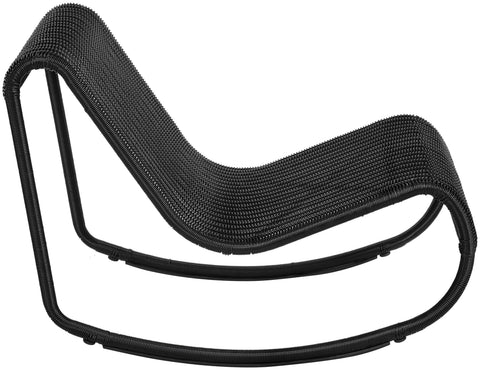 Selene Black Wicker Outdoor Patio Rocking Chair, 1 Piece