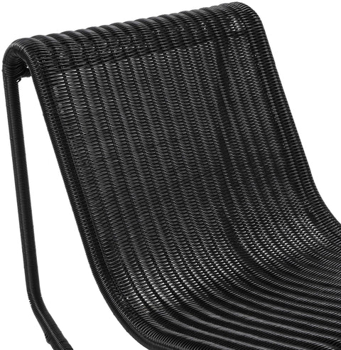 Selene Black Wicker Outdoor Patio Rocking Chair, 1 Piece