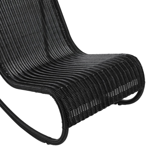Selene Black Wicker Outdoor Patio Rocking Chair, 1 Piece