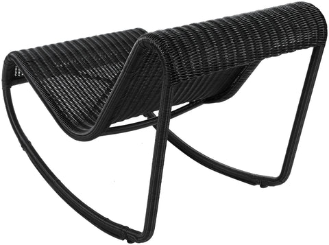 Selene Black Wicker Outdoor Patio Rocking Chair, 1 Piece
