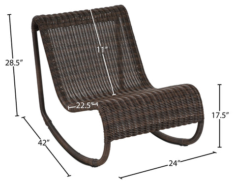 Selene Brown Wicker Outdoor Patio Rocking Chair, 1 Piece