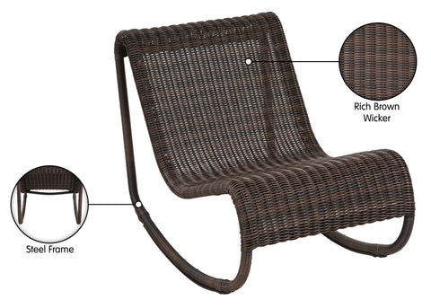 Selene Brown Wicker Outdoor Patio Rocking Chair, 1 Piece