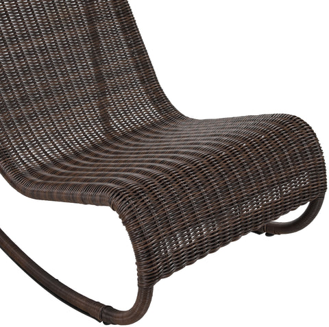 Selene Brown Wicker Outdoor Patio Rocking Chair, 1 Piece