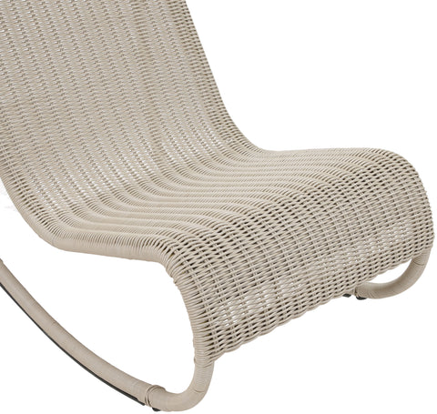 Selene Cream Wicker Outdoor Patio Rocking Chair, 1 Piece