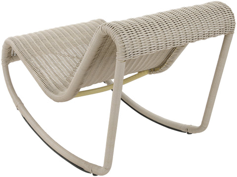 Selene Cream Wicker Outdoor Patio Rocking Chair, 1 Piece