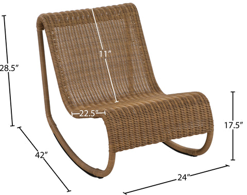 Selene Natural Wicker Outdoor Patio Rocking Chair, 1 Piece