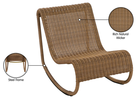 Selene Natural Wicker Outdoor Patio Rocking Chair, 1 Piece