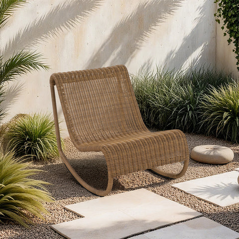 Selene Natural Wicker Outdoor Patio Rocking Chair, 1 Piece