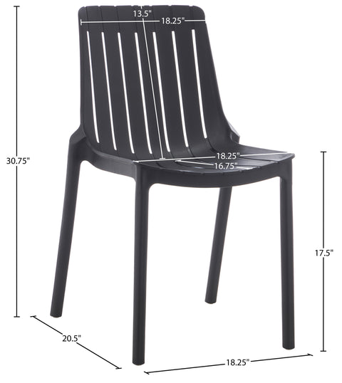 Noelle Black Polypropylene Outdoor Patio Dining Chair, 4-Piece