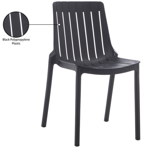 Noelle Black Polypropylene Outdoor Patio Dining Chair, 4-Piece