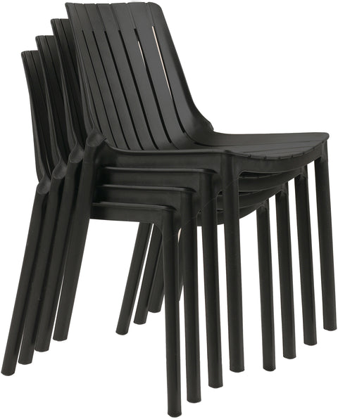 Noelle Black Polypropylene Outdoor Patio Dining Chair, 4-Piece
