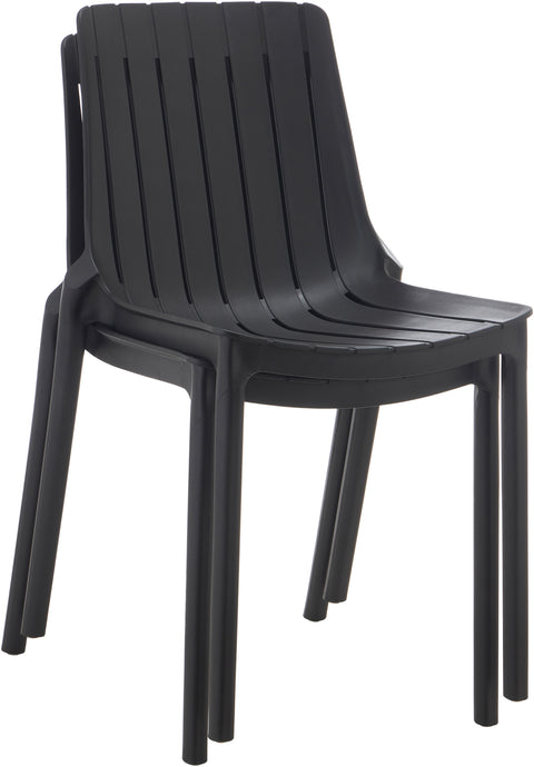Noelle Black Polypropylene Outdoor Patio Dining Chair, 4-Piece