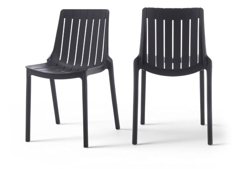 Noelle Black Polypropylene Outdoor Patio Dining Chair, 4-Piece