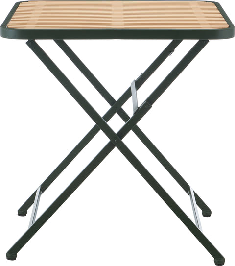 Noelle 27.75" Black / Natural Iron Outdoor Dining Table, 1 Piece