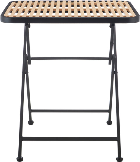 Noelle 27.75" Black / Natural Iron Outdoor Dining Table, 1 Piece