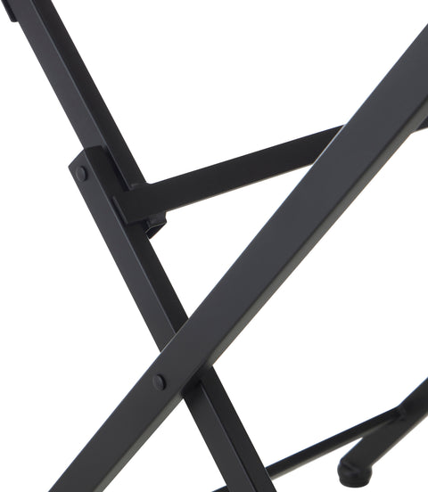 Noelle 27.75" Black / Natural Iron Outdoor Dining Table, 1 Piece