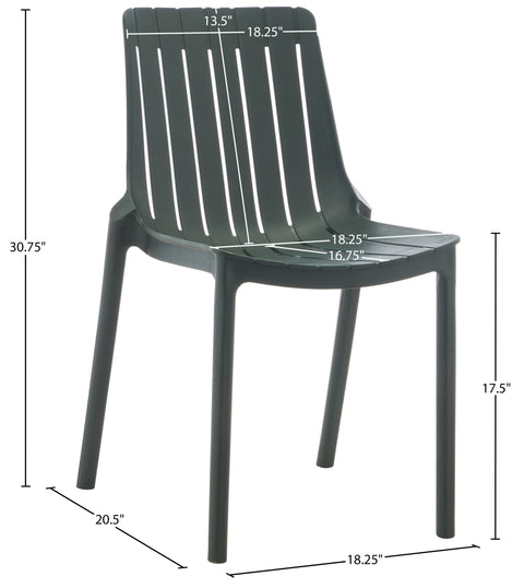 Noelle Green Polypropylene Outdoor Patio Dining Chair, 4-Piece