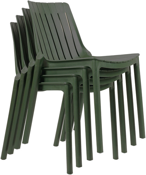 Noelle Green Polypropylene Outdoor Patio Dining Chair, 4-Piece