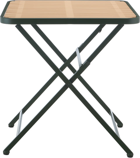 Noelle 27.75" Green / Natural Iron Outdoor Dining Table, 1 Piece