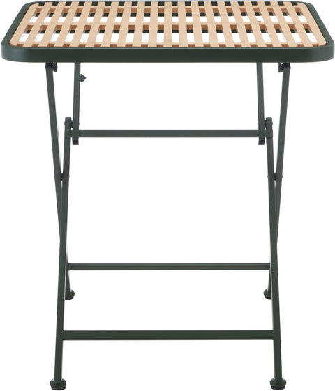 Noelle 27.75" Green / Natural Iron Outdoor Dining Table, 1 Piece