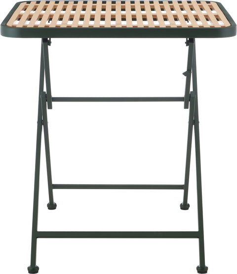 Noelle 27.75" Green / Natural Iron Outdoor Dining Table, 1 Piece