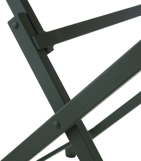 Noelle 27.75" Green / Natural Iron Outdoor Dining Table, 1 Piece