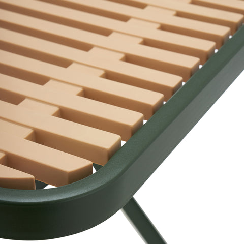 Noelle 27.75" Green / Natural Iron Outdoor Dining Table, 1 Piece