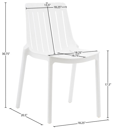 Noelle White Polypropylene Outdoor Patio Dining Chair, 4-Piece