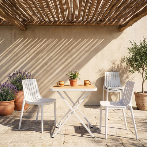 Noelle White Polypropylene Outdoor Patio Dining Chair, 4-Piece