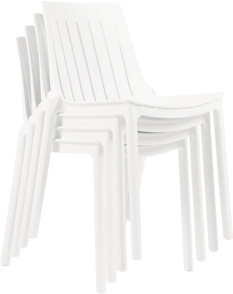 Noelle White Polypropylene Outdoor Patio Dining Chair, 4-Piece