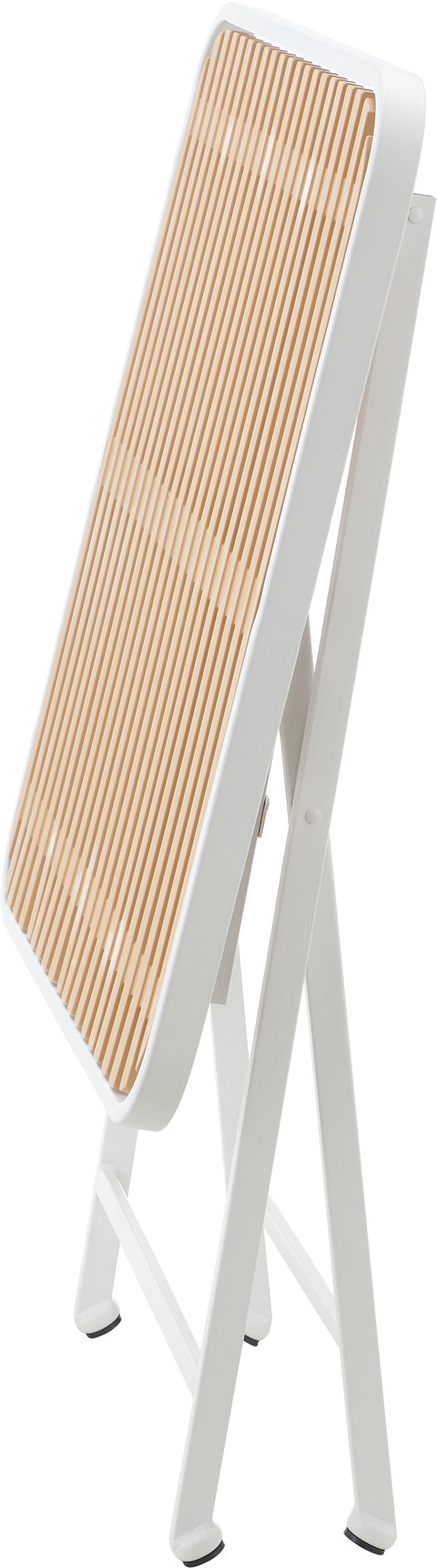 Noelle 27.75" White / Natural Iron Outdoor Dining Table, 1 Piece