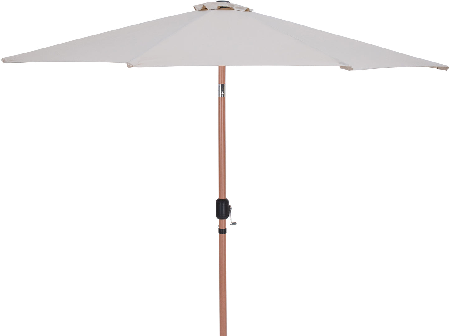 farrah beige fabric / teak aluminum patio umbrella with base sets