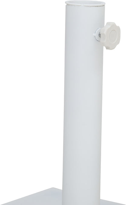 Farrah Beige Fabric / Matte White Aluminum Patio Umbrella with Base Sets