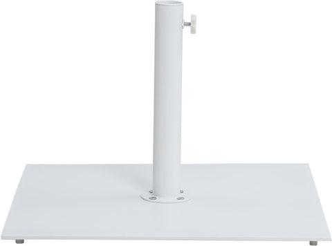 Farrah Beige Fabric / Matte White Aluminum Patio Umbrella with Base Sets