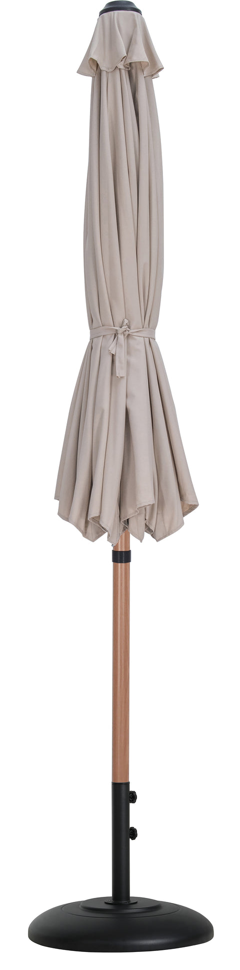 Arden Beige Water Resistant Fabric And Aluminum Patio Umbrella with Base Set (Style 4)
