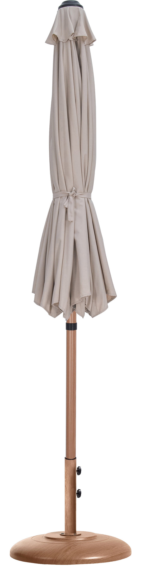 Arden Beige Water Resistant Fabric And Aluminum Patio Umbrella with Base Set (Style 5)