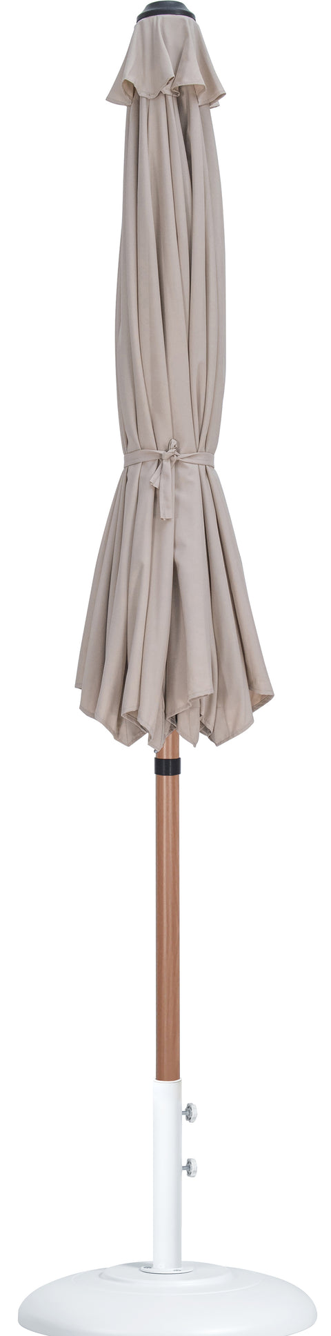 Arden Beige Water Resistant Fabric And Aluminum Patio Umbrella with Base Set (Style 6)