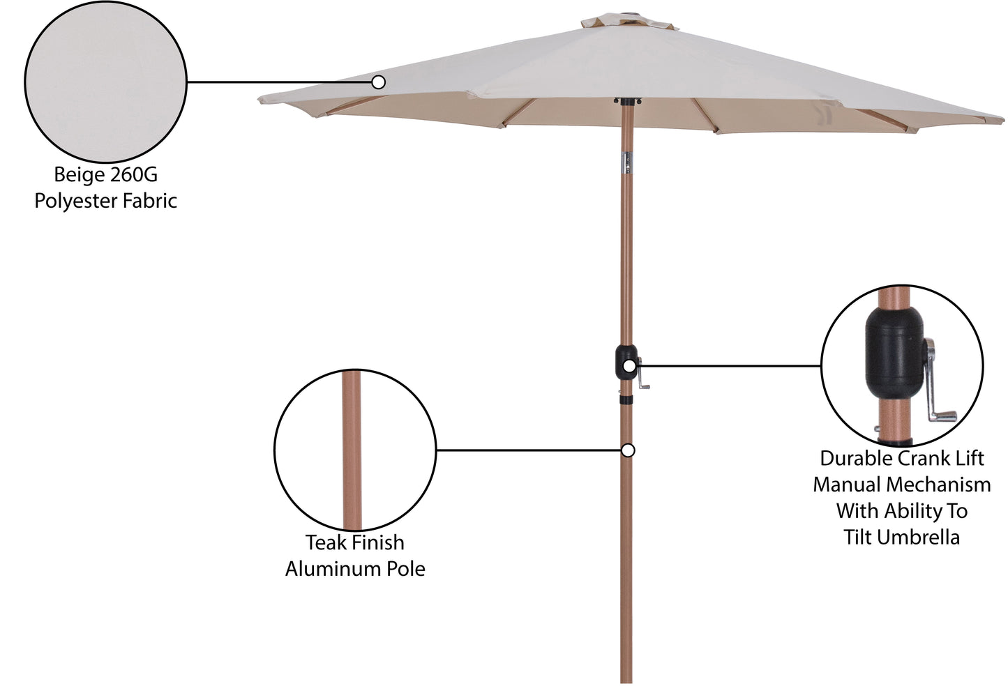 farrah beige fabric patio umbrellas