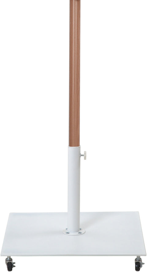 Farrah Black Fabric / Matte White Aluminum Patio Umbrella with Base Sets