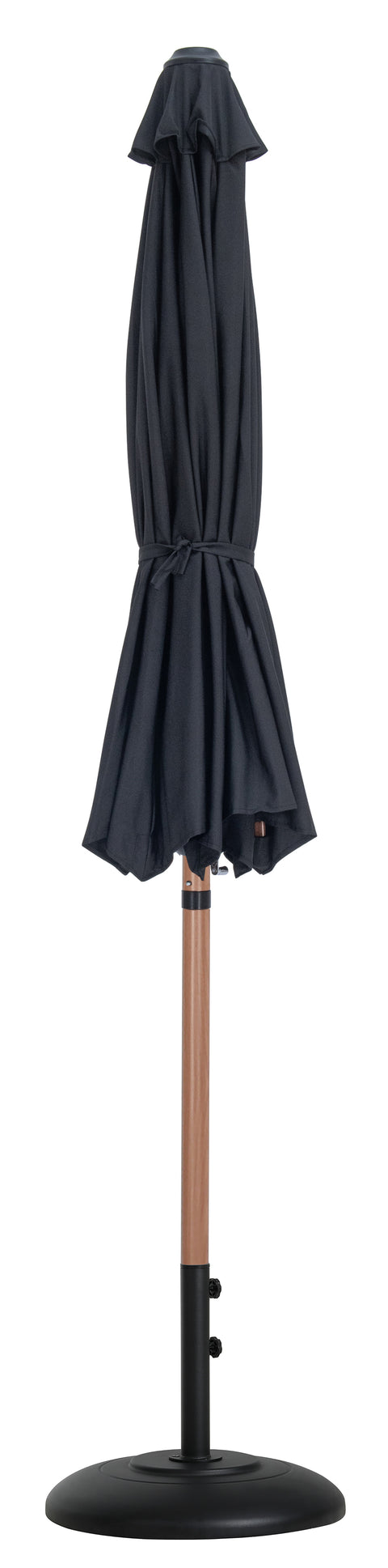 Arden Black Water Resistant Fabric And Aluminum Patio Umbrella with Base Set (Style 4)